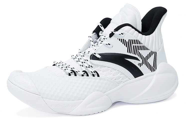 Anta Slip Resistant Abrasion Resistant Low top Basketball Shoes Men’s White Black