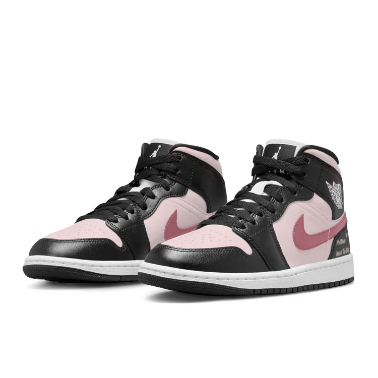 Jordan Air Jordan 1 Wear resistant And Lightweight Mid top Vintage Basketball Shoes Women’s Black