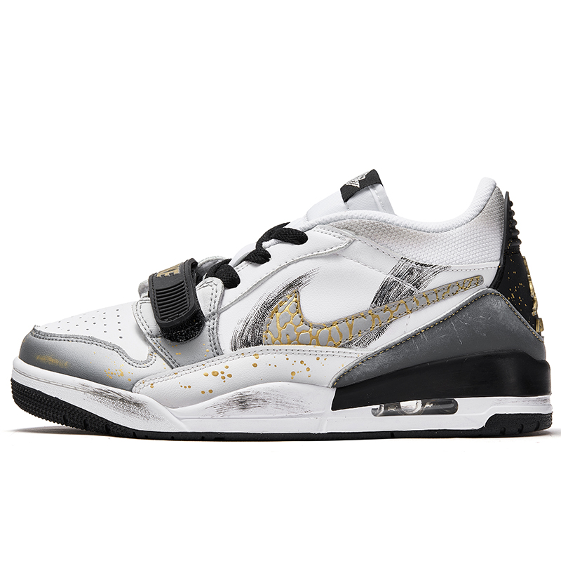 Jordan Legacy 312 ADCDAVINCI Custom, Ink Gold Era Slip Resistant And Breathable Slip Resistant And Breathable Mid top