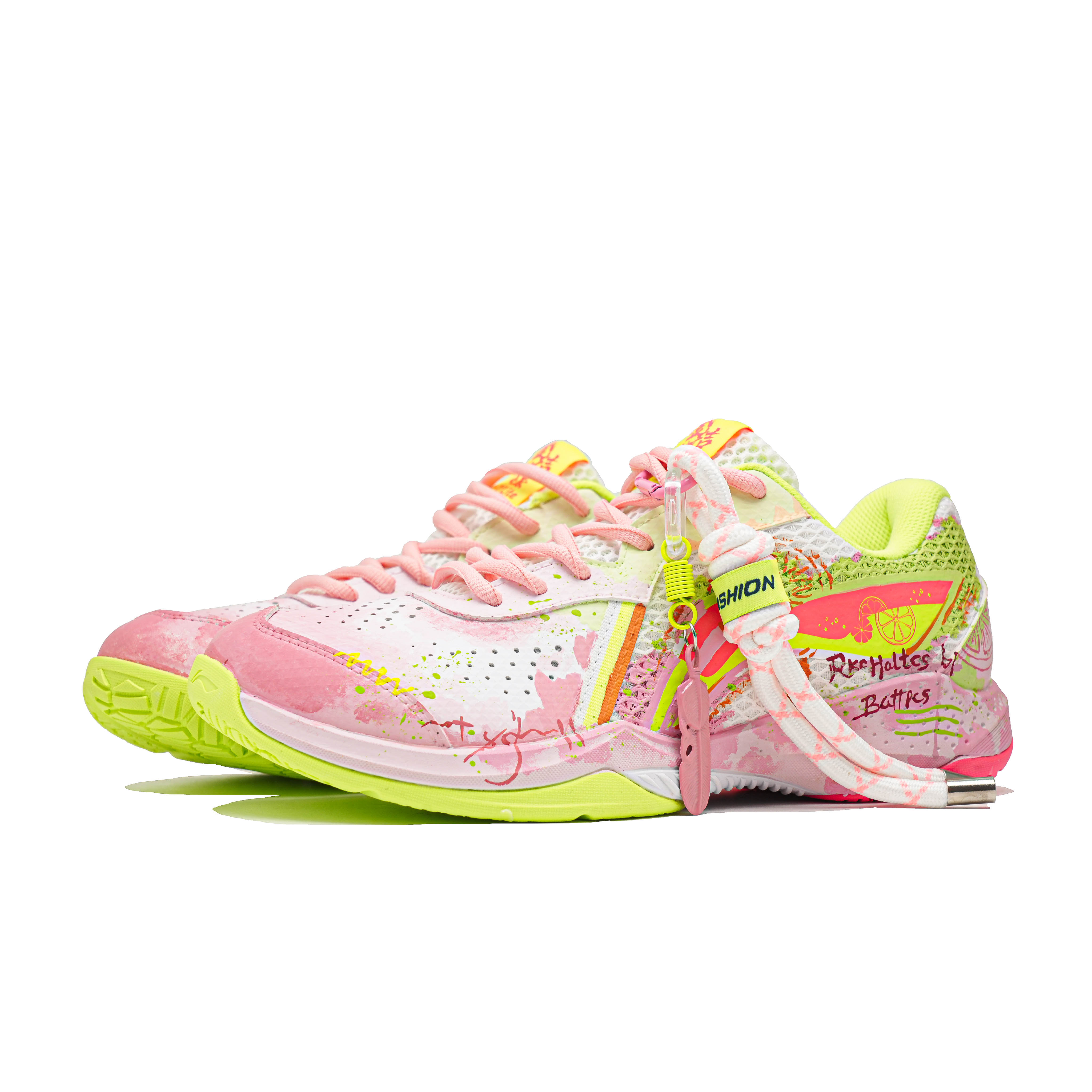 Li Ning Thunder LITE Abrasion Resistant Coverage Support Low top Badminton Shoes Unisex Bright Pink