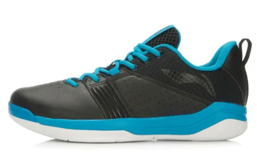 Li Ning Cushioning Slip Resistant Abrasion Resistant Low top Basketball Shoes Men's Blue White Black