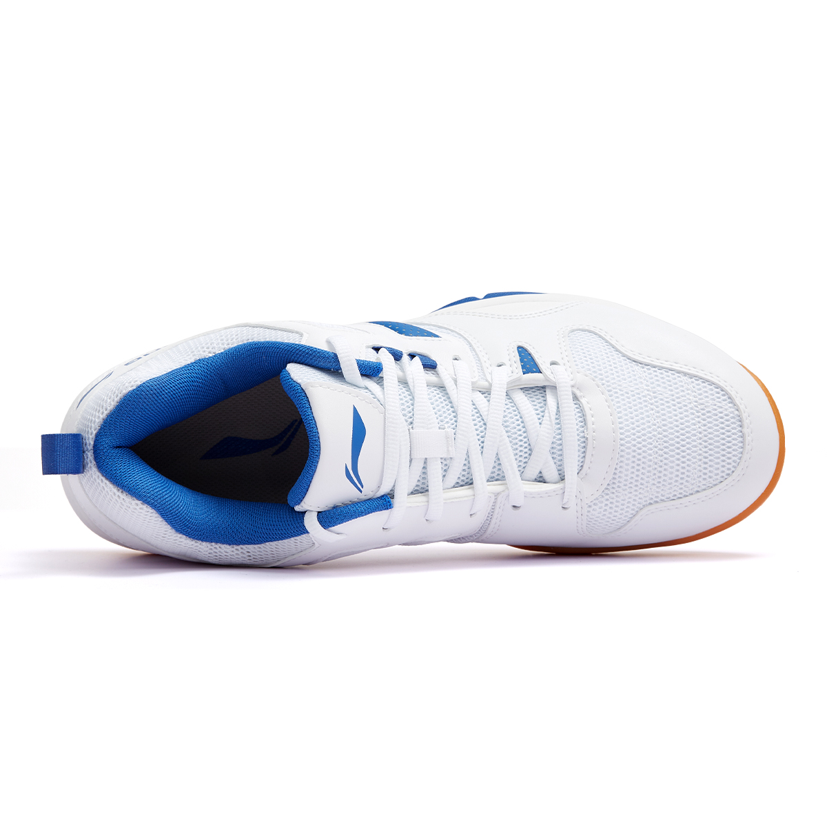 Li Ning Ace Textile, Synthetic Leather Slip Resistant Abrasion Resistant Low top Badminton Shoes Unisex White