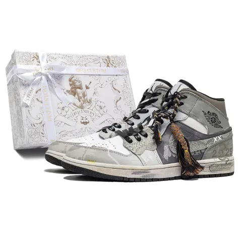 Jordan Air Jordan 1 Da Vinci Custom, Shopping Bag, Wasteland Trail Abrasion Resistant Breathable