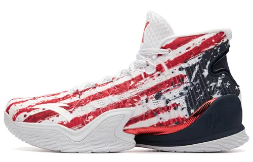 Anta KT3 comfortable shock-absorbing, non-slip and wear-resistant wrapping high-top basketball shoes men's white and red