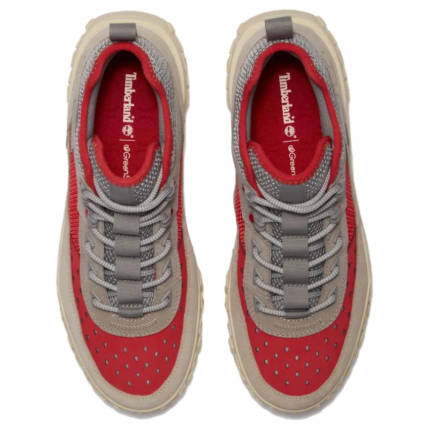 Timberland Greenstride Motion Cushioning Lightweight Mid top Hiking Shoes Men’s Gray Red