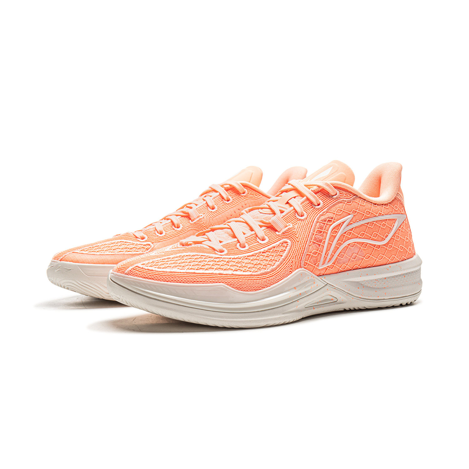 Li Ning Assassin’s Creed 2 Cushioning Slip Resistant Breathable Low top Basketball Shoes Men’s Fluorescent Soft Orange