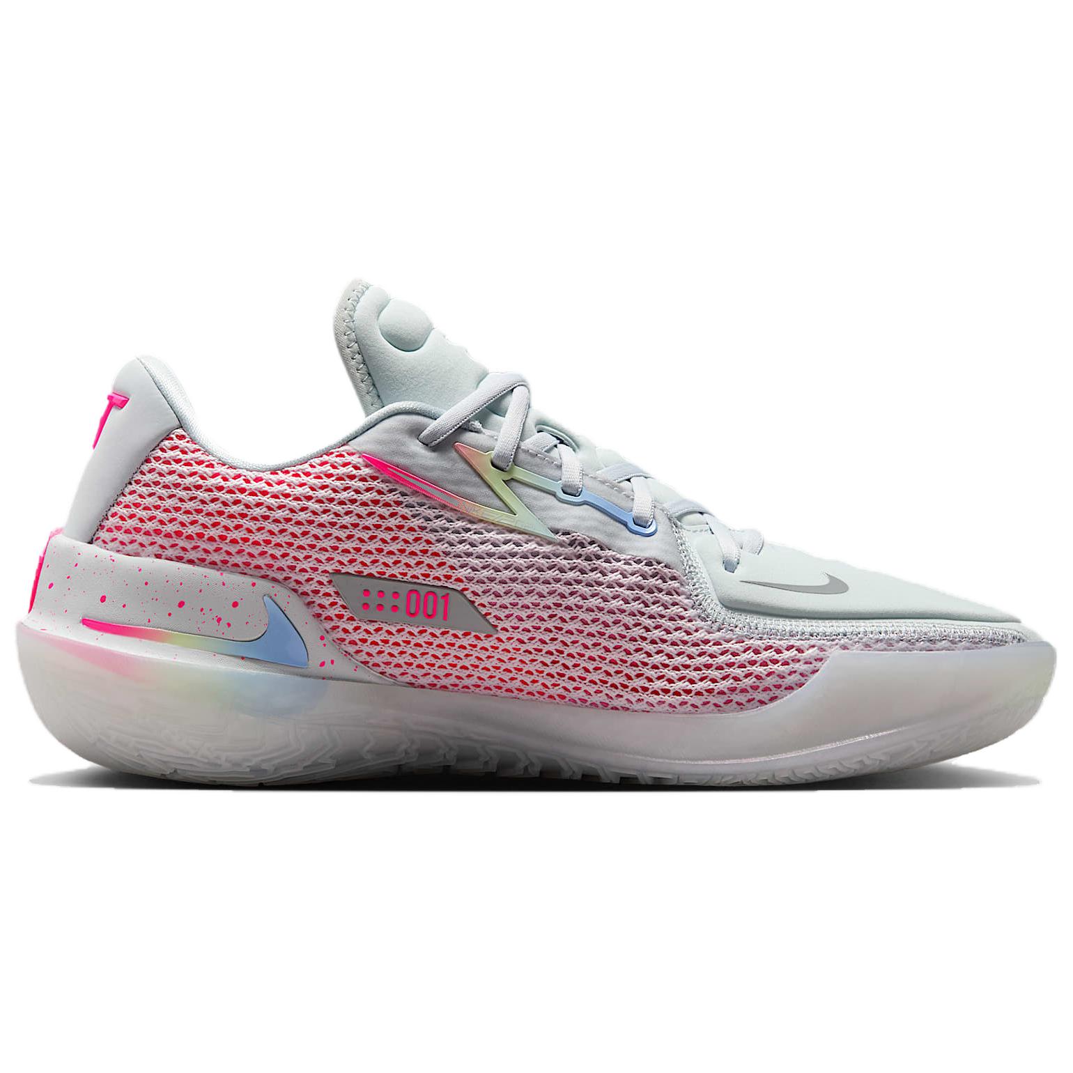 Nike Air Zoom G.T. Cut 1 Slip Resistant Abrasion Resistant Low top Basketball Shoes Unisex White Pink
