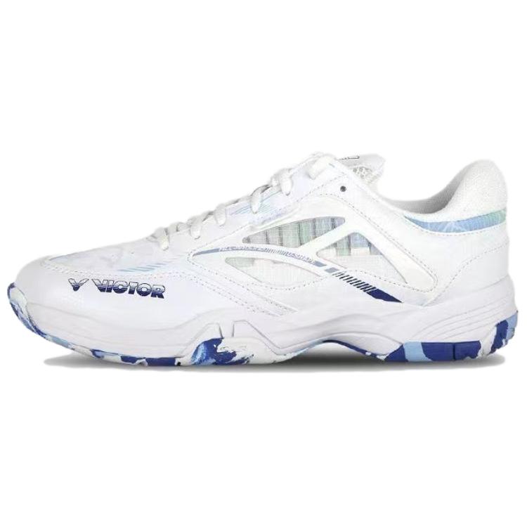 VICTOR Cushioning Abrasion Resistant Breathable Low top Badminton Shoes Unisex White