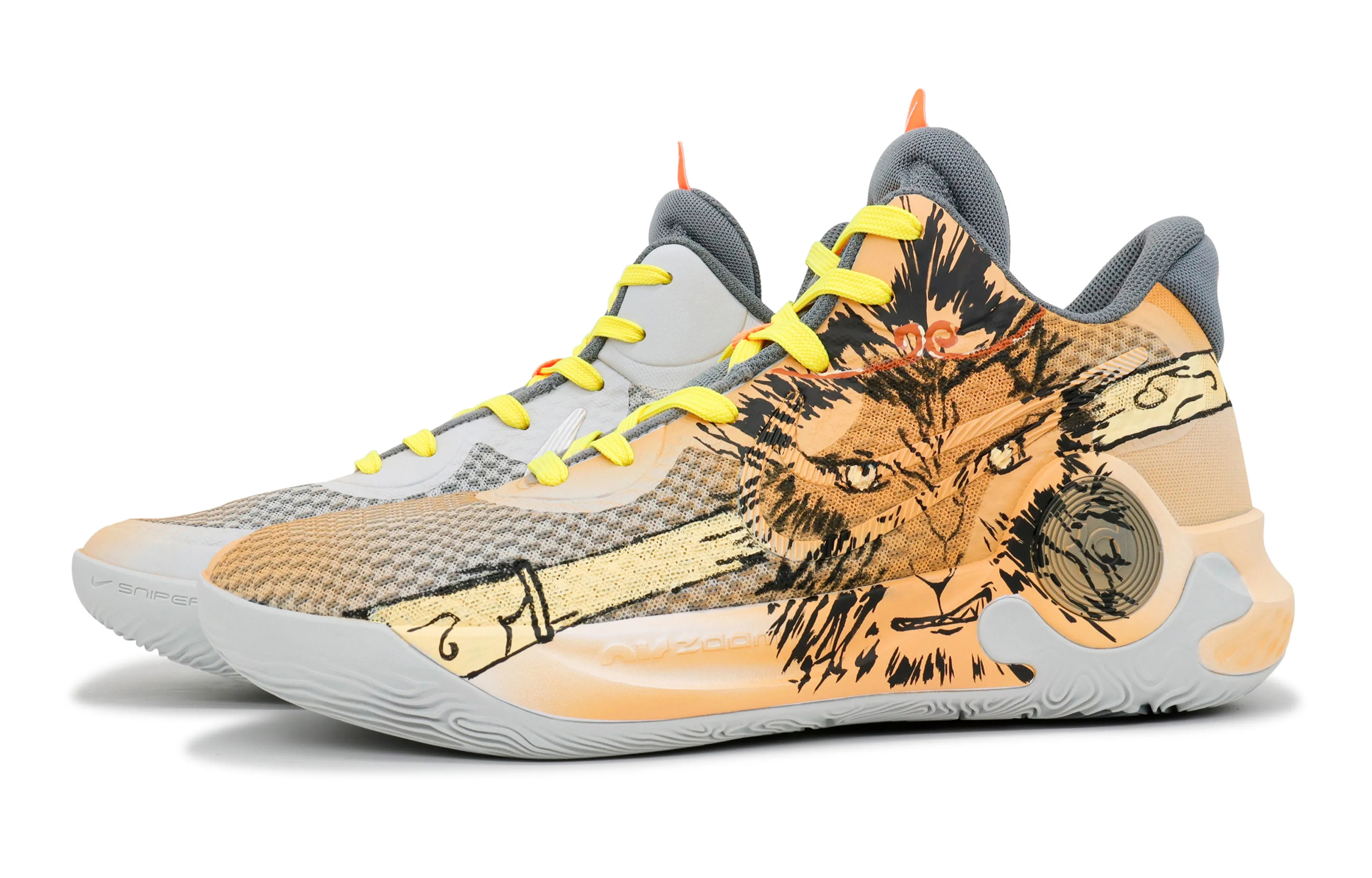 Nike Trey 5 Goku Legend Slip Resistant Abrasion Resistant Mid top Basketball Shoes Unisex Orange Red