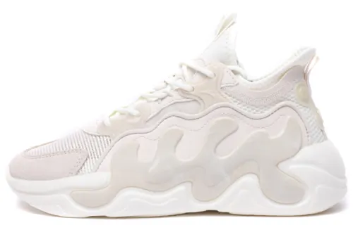Anta Textile, Synthetic Leather Slip Resistant, Abrasion Resistant, Breathable Mid top Chunky Sneakers Women's
