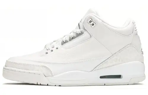 Jordan Air Jordan 3 Retro Pure Money Crackle Mid top Vintage Basketball Shoes Men's White Cement