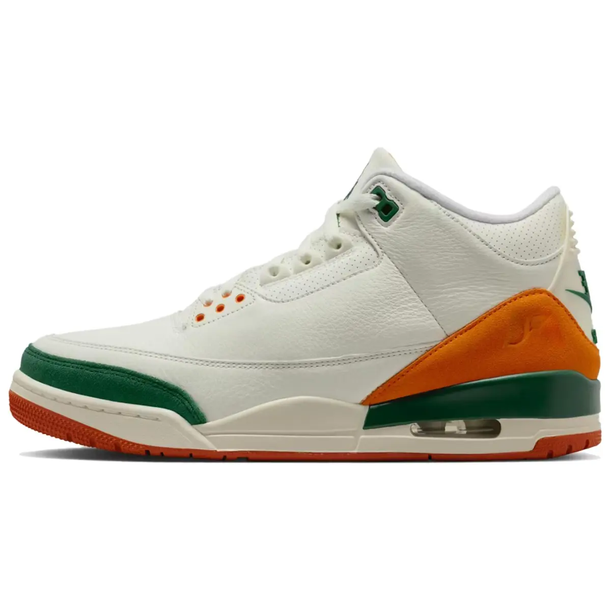 Solefly x Jordan Air Jordan 3 Slip Resistant Abrasion Resistant Mid top Basketball Shoes Unisex White Green