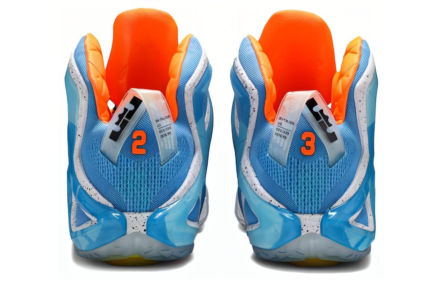 Мужские кроссовки Nike Lebron 12 Elite "Elevate" OG (сине-оранжевые) — фото 4