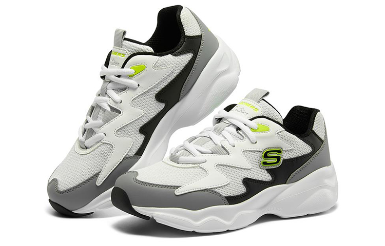 Женские кроссовки Skechers D'LITES AIRY (бело-серо-зеленый) — фото 3