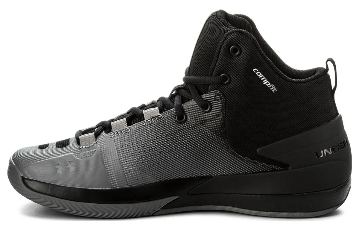 Under Armour Rocket3 Slip Resistant Mid top Basketball Shoes Men's Black