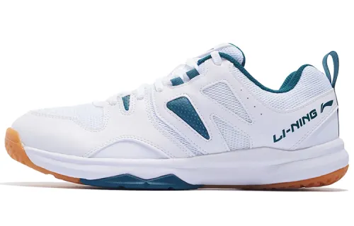 Li Ning Ace Textile, Synthetic Leather Cushioning Slip Resistant Abrasion Resistant Low top Badminton Shoes Men's