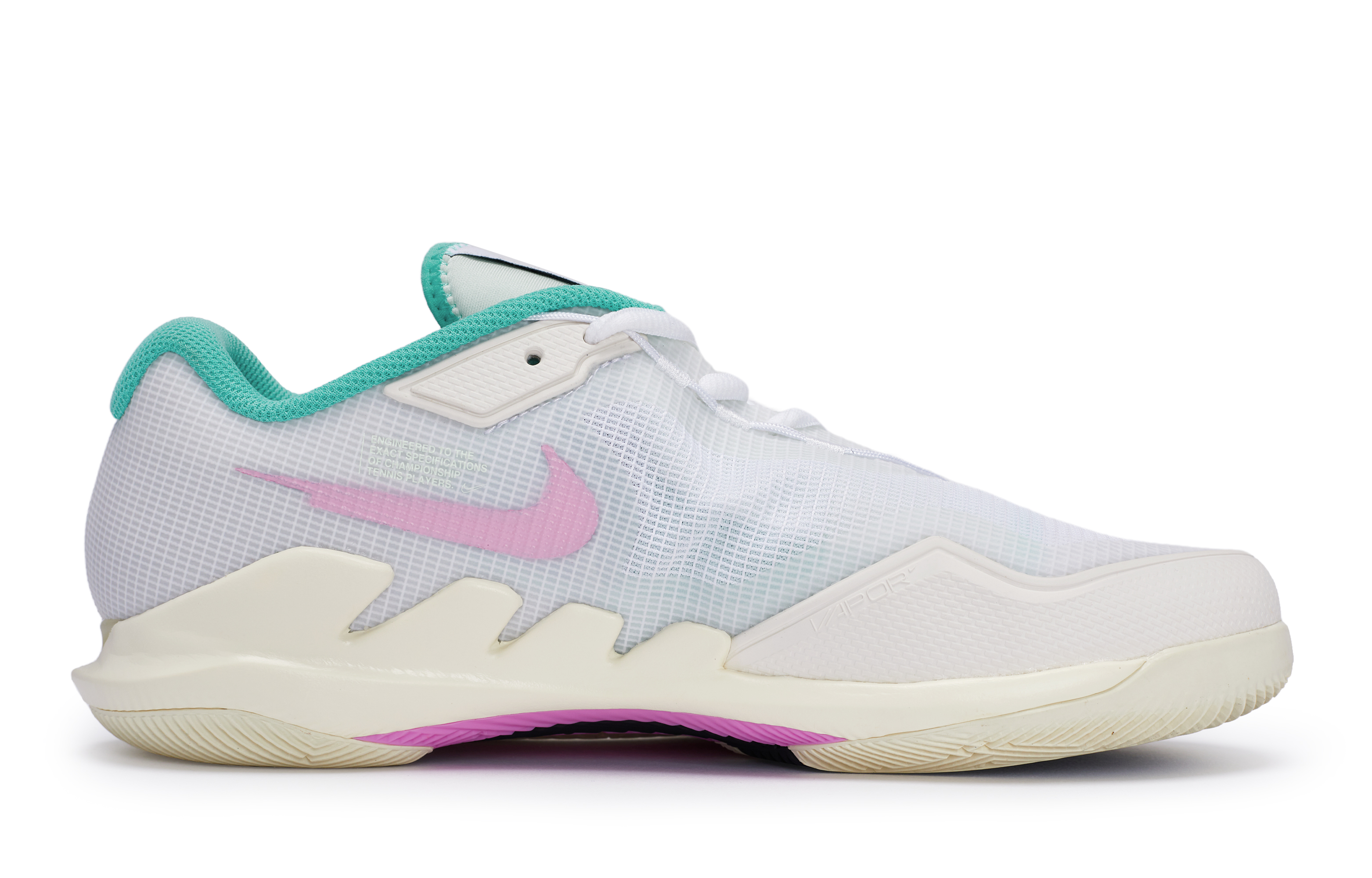 Nike Air Zoom Vapor Pro Slip Resistant Abrasion Resistant Low top Tennis Shoes Unisex White Pink Green