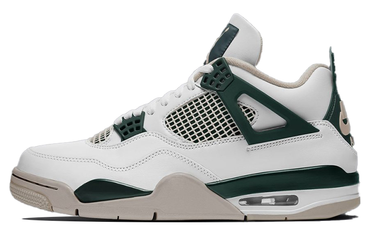 Jordan Air Jordan 4 Bucks Mid top Vintage Basketball Shoes Men's White Green