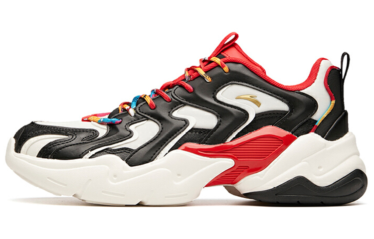 Anta Grand Slam Cushioning, Wear Resistant Low top Chunky Sneakers Men's White Black Red