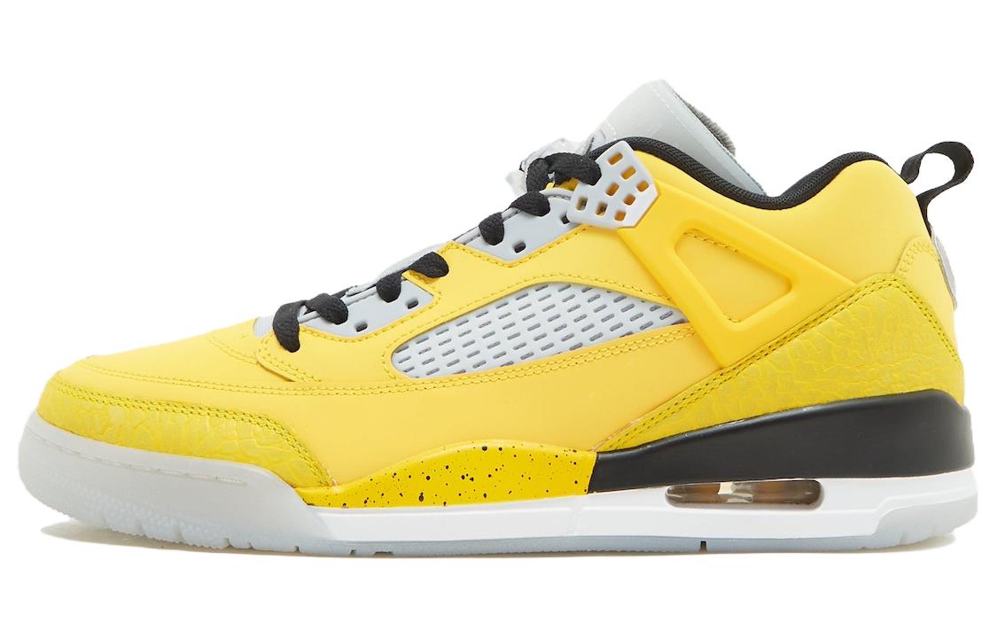 Jordan Spizike Low \"Lightning\" comfortable and versatile non-slip low-top retro basketball shoes men's yellow gray