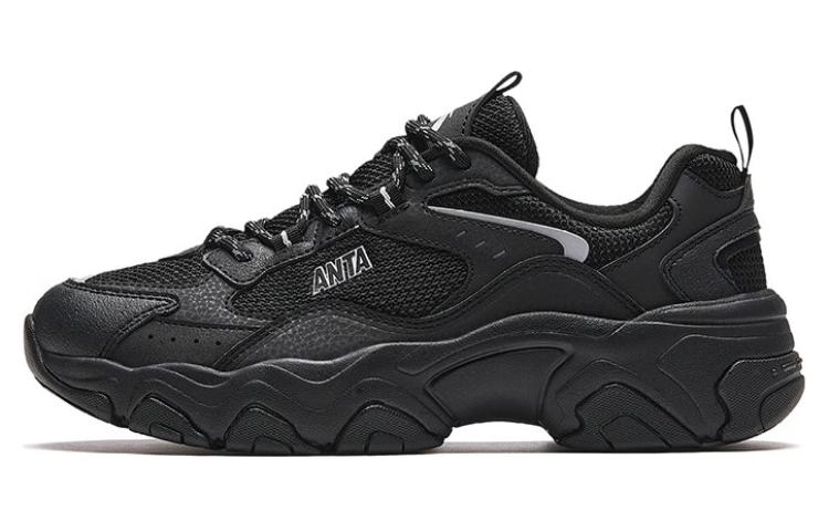 Anta Meteorite Comfortable Slip Resistant Abrasion Resistant Low top Chunky Sneakers Women's Black
