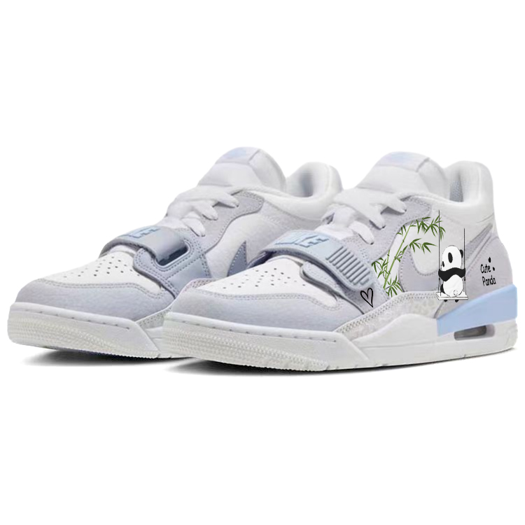 Jordan Legacy 312 Cushioning Slip Resistant Abrasion Resistant Low top Vintage Basketball Shoes Men’s White Gray