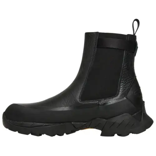 ROA Leather Comfortable And Trendy Short Chelsea Boots Unisex Black