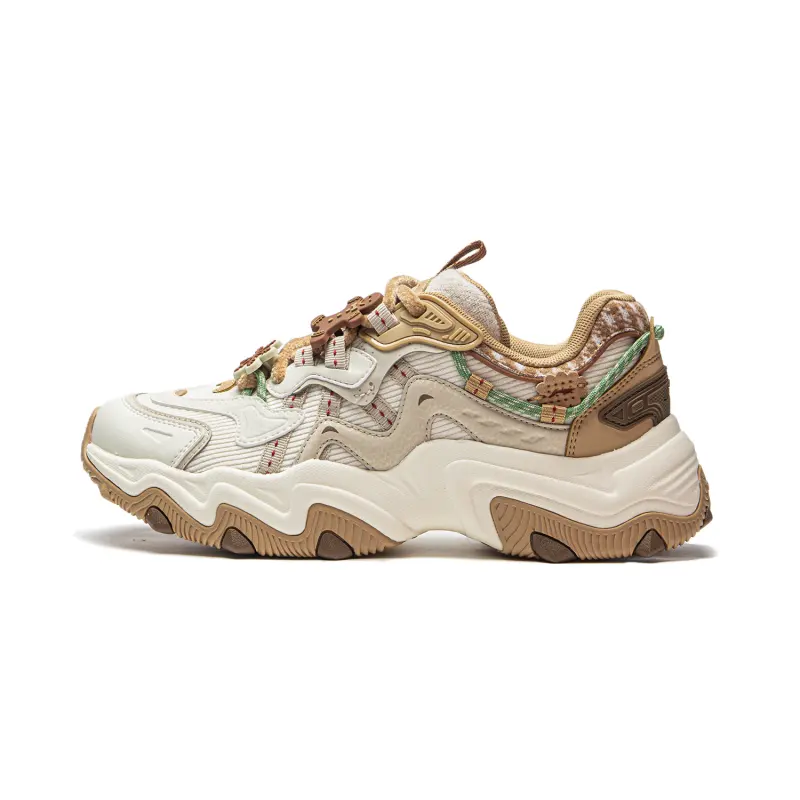 Li Ning Cat Paw Lite 2 Slip Resistant Abrasion Resistant Low top Chunky Sneakers Women's Beige