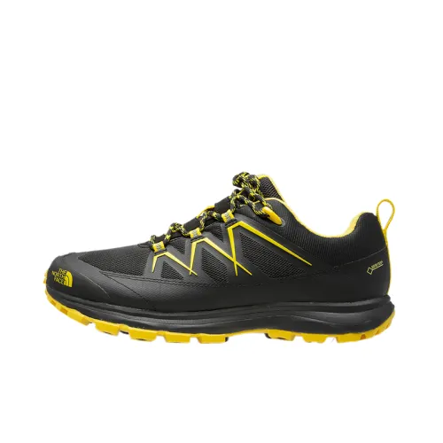 THE NORTH FACE GORE TEX Waterproof Low top Hiking Shoes Men's Black Yellow