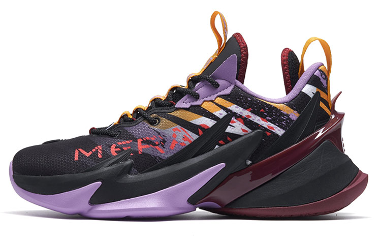 XTEP War Mastiff 2.0 Abrasion Resistant Slip Resistant Low top Basketball Shoes Men’s Black Purple