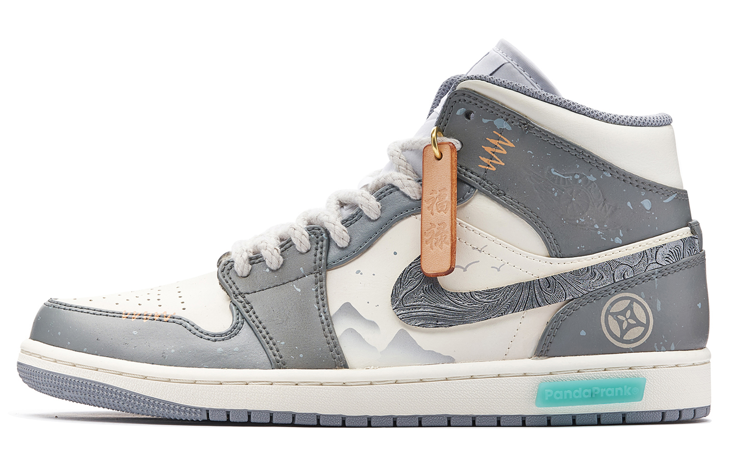 Jordan Air Jordan 1 Mid top Vintage Basketball Shoes Men's Gray White
