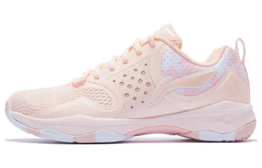 Li Ning Halberd TD Badminton Shoes Women's Low Top Neon Orange Pink/Standard White