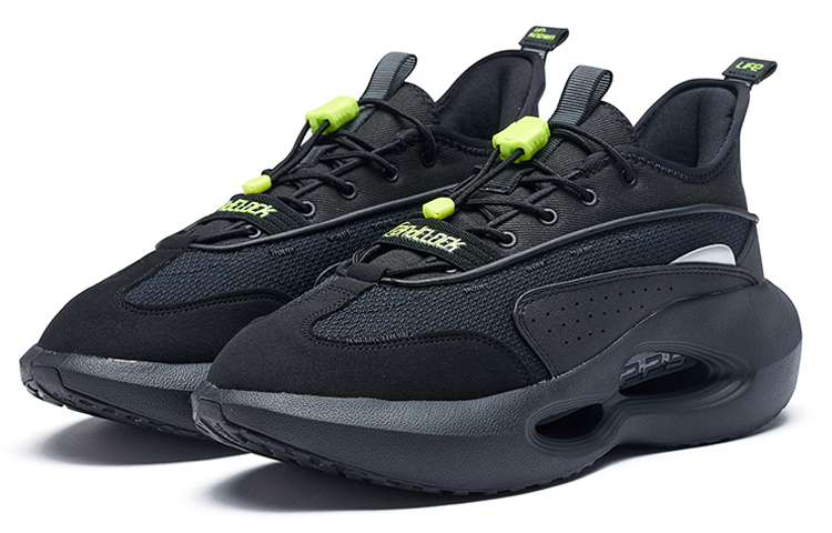 361° Basketball Shoes Men’s Low Top Obsidian Black/Neon Solar Yellow