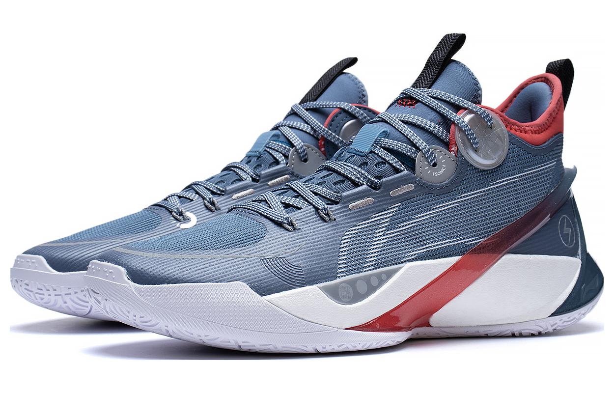 Li Ning SONIC 10 Ultra Abrasion Resistant Breathable Mid top Basketball Shoes Men’s Blue White Red