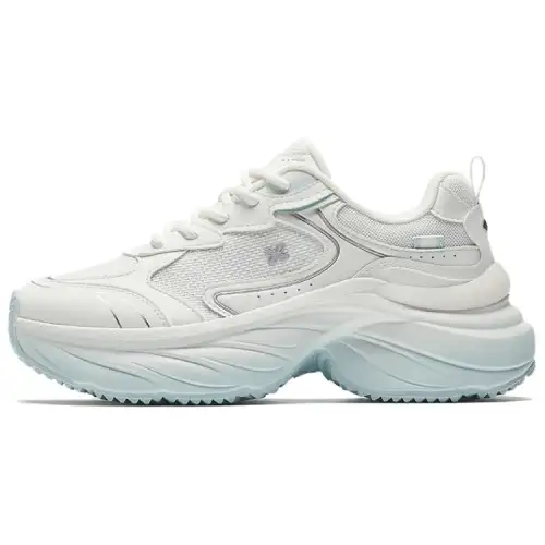 Anta Cloud Rising Breathable Height Increasing Low top Chunky Sneakers Women's Papyrus White Silver
