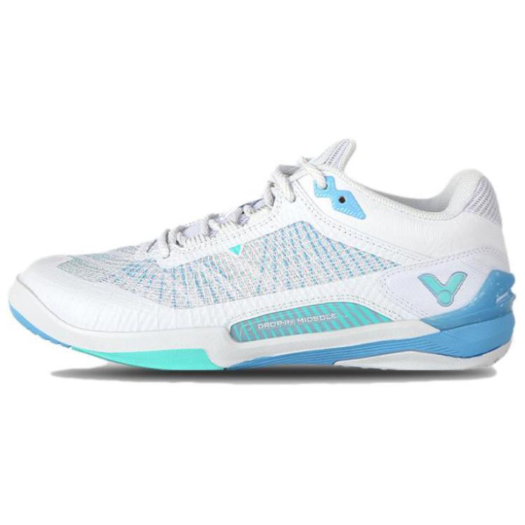 VICTOR Cushioning, Wear Resistant Low top Badminton Shoes Unisex White Blue
