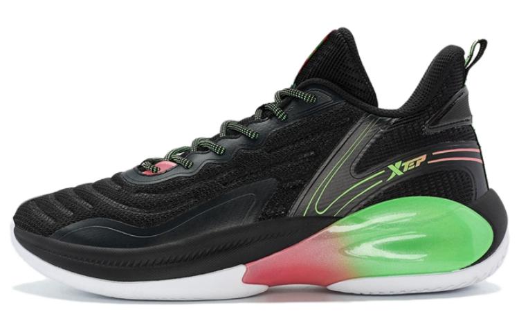 XTEP Comfortable Cushioning Slip Resistant Abrasion Resistant High top Basketball Shoes Men’s Black
