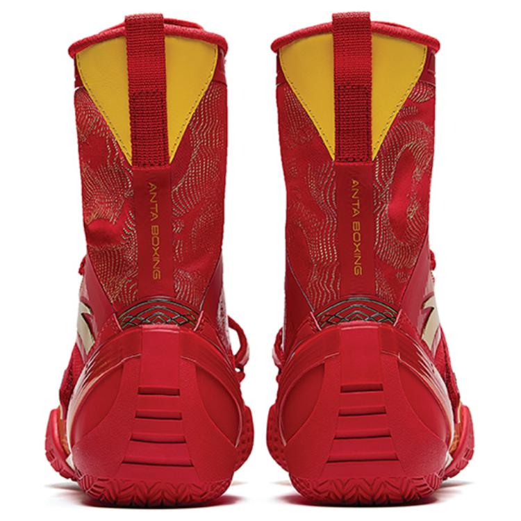 Anta Thunderbolt Fashion Trend High top Boxing Training Shoes Unisex Red Black Yellow