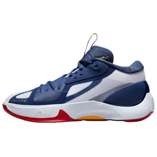 Jordan Zoom Separate Cushioning Slip Resistant Mid top Basketball Shoes Men's Blue