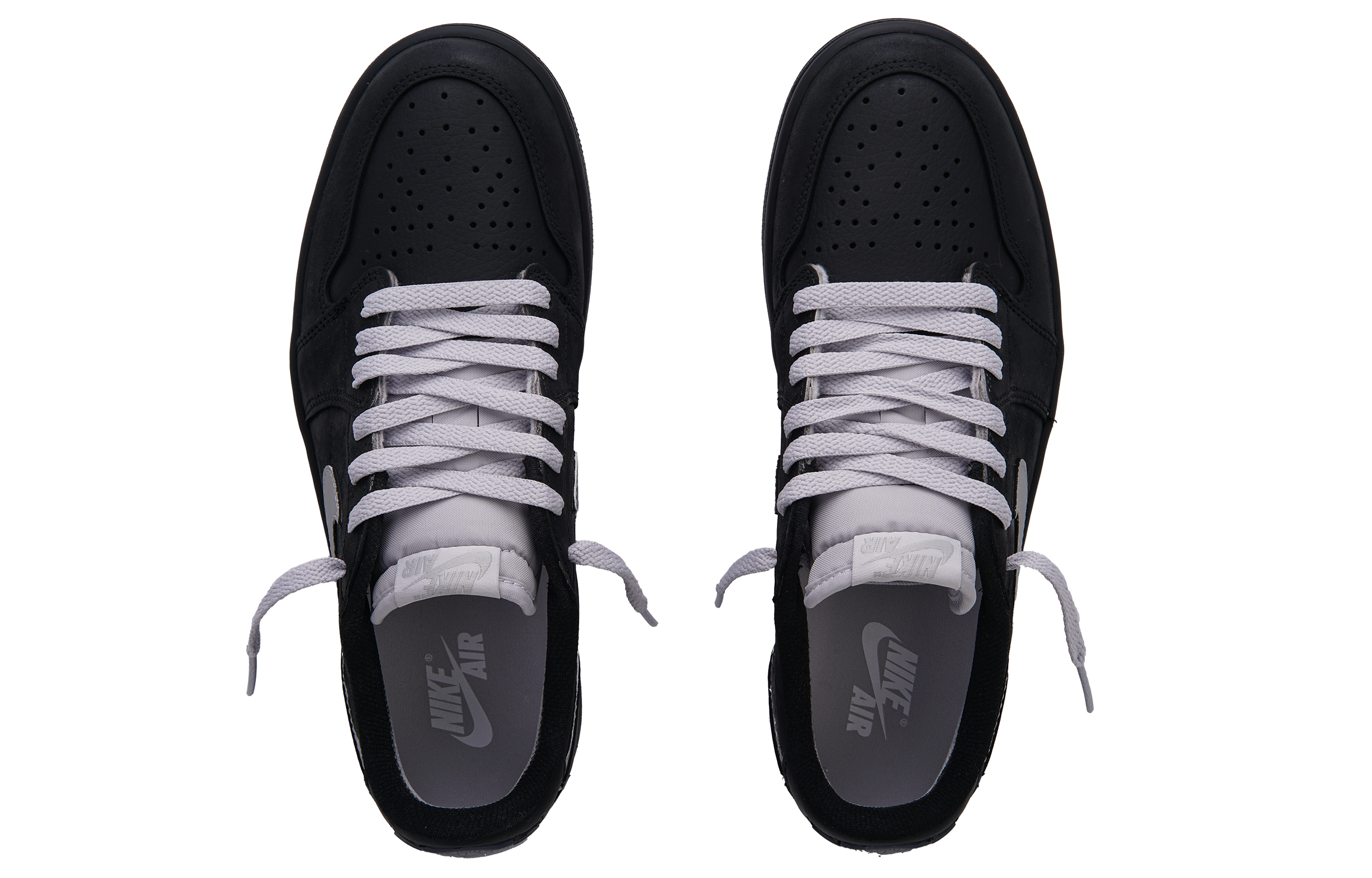 Jordan Air Jordan 1 Slip Resistant Abrasion Resistant Low top Vintage Basketball Shoes Unisex Black Silver