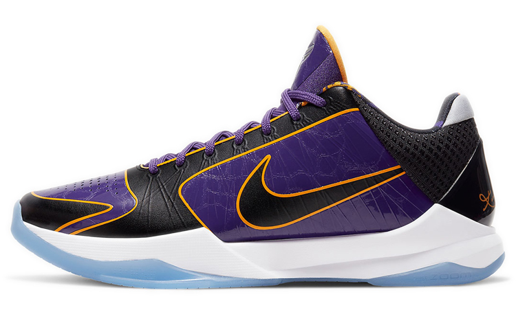 Nike Zoom Kobe 5 Protro \"Lakers\" Lakers Championship Low Top Practical Basketball Shoes Men and Women Purple Black