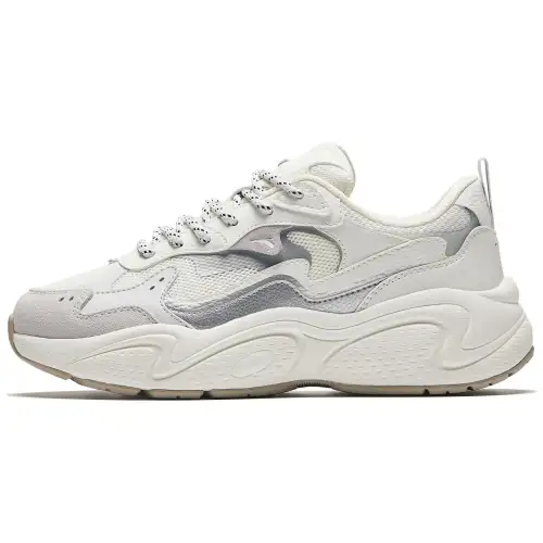 Anta Starlight Slip Resistant, Abrasion Resistant, Breathable Low top Chunky Sneakers Women's White Silver