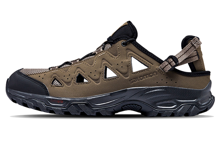 SALOMON Salomon ALHAMA shock-absorbing sandals, breathable grip support, river-trapping shoes, men's style, dark brown