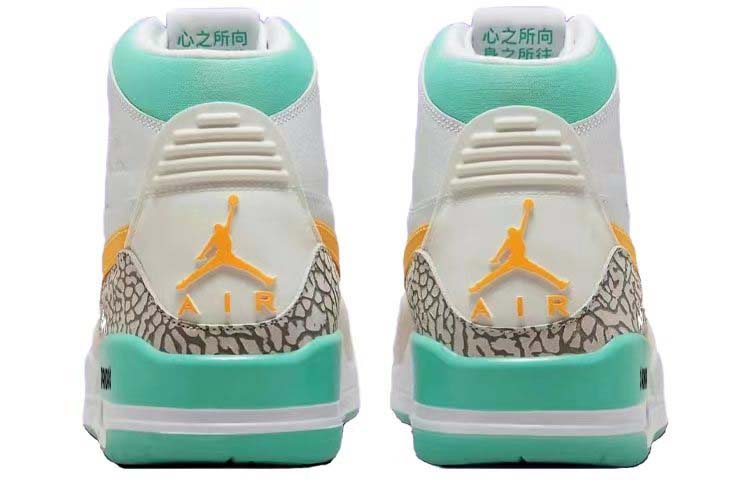 Jordan Legacy 312 Cushioning Abrasion Resistant Breathable High top Vintage Basketball Shoes Men’s White Green