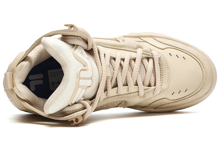 FILA FUSION Desperado We Mid top Vintage Basketball Shoes Women’s Cassava Powder Snow White