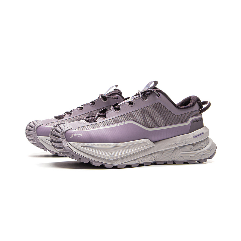 Li Ning Outdoor CF Tracing Low top Outdoor Hiking Shoes Unisex Purple