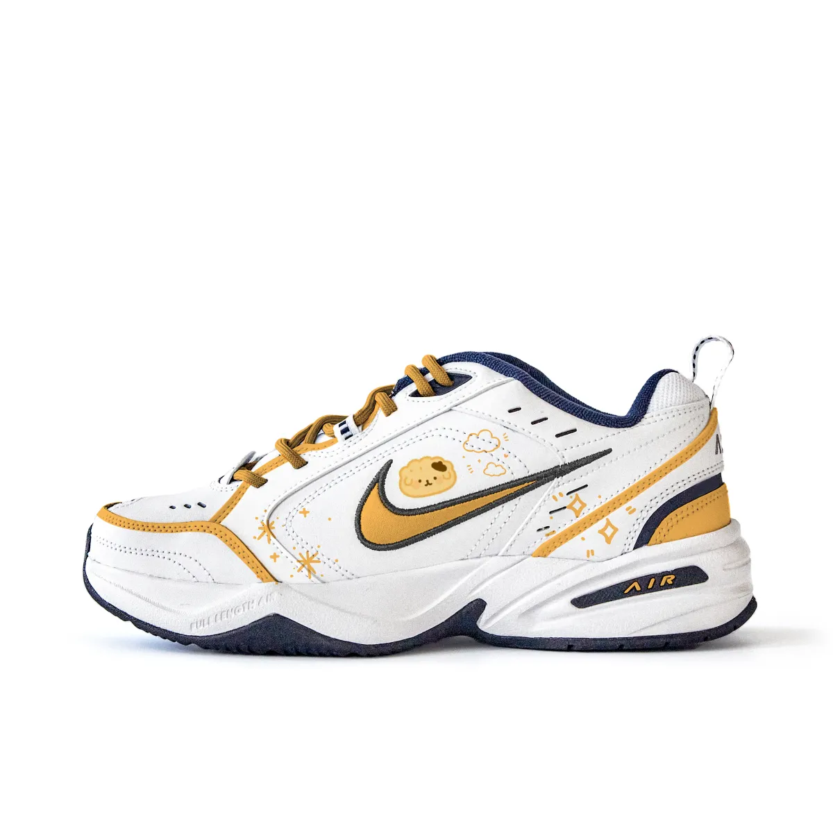 Nike Air Monarch 4 Anti Slip Wear Resistant Low Top Chunky Sneakers Unisex White