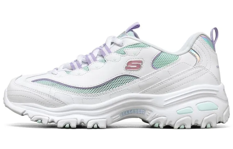 Skechers D'Lites 1.0 Mesh, Textile Cushioning Abrasion Resistant Breathable Low top Chunky Sneakers Women's Light Green