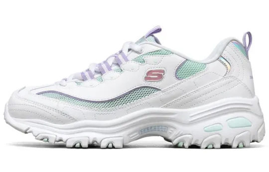 Skechers D'Lites 1.0 Mesh, Textile Cushioning Abrasion Resistant Breathable Low top Chunky Sneakers Women's Light Green