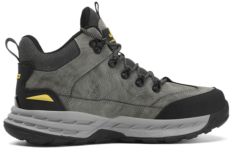 Jeep Mountaineering Collection Hiking Cushioning Abrasion Resistant Coverage Support Mid top Outdoor Shoes Men’s Gray